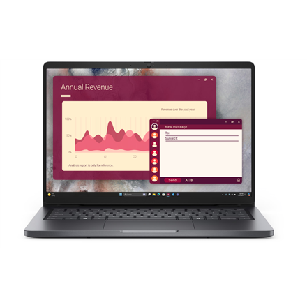 Pilt Dell Pro 14 PC14250 | Magnetite | 14 " | FHD+ | Anti-glare | Intel Core 5 | 120U | 16 GB | DDR5 | Solid-state drive capacity 512 GB | Intel Graphics | Windows 11 Pro | 802.11ax | Bluetooth version 5.3 | Keyboard language English | Keyboard backlit | Warranty 36 month(s) | Battery warranty 12 month(s)
