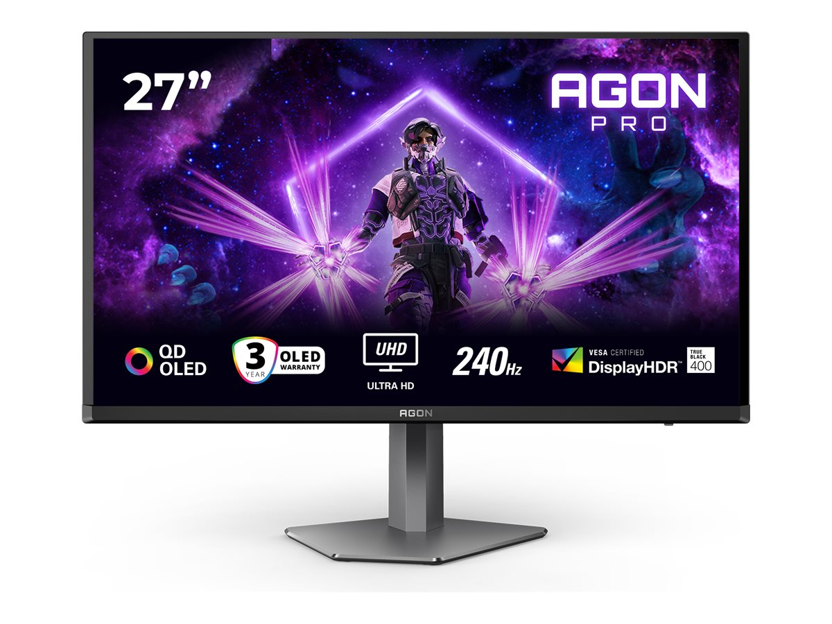 Pilt AOC AG276UZD AGON 27" QD-OLED Monitor 3840x2160/16:9/250cd/m2/0.03ms  HDMI, DP, USB, Headphone out