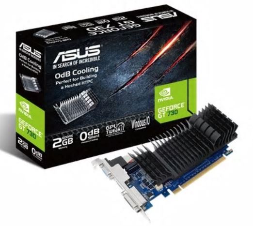 Pilt Asus | GF GT730-SL-2GD5-BRK | NVIDIA | 2 GB | GeForce GT 730 | GDDR5 | Cooling type Passive | DVI-D ports quantity 1 | HDMI ports quantity 1 | PCI Express 2.0 | Memory clock speed 5010 MHz | Processor frequency 902 MHz
