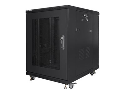 Pilt Lanberg | Rack cabinet 19" free-standing 15U/600x800 (flat pack) with mesh door | FF01-6815-23B | Black