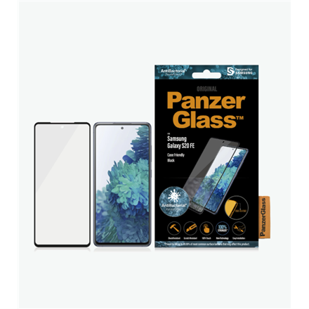 Pilt PanzerGlass | Samsung | Galaxy S20 FE CF | Glass | Black | Works with face recognition and is compatible with the in-screen fingerprint reader; Case Friendly | Clear Screen Protector