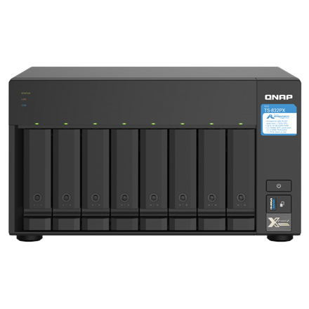 Pilt QNAP | 8-Bay QTS NAS | TS-832PX-4G | Up to 8 HDD/SSD Hot-Swap | AnnapurnaLabs Alpine | AL324 ARM Cortex-A57 Quad-Core | Processor frequency 1.7 GHz | 4 GB | DDR4