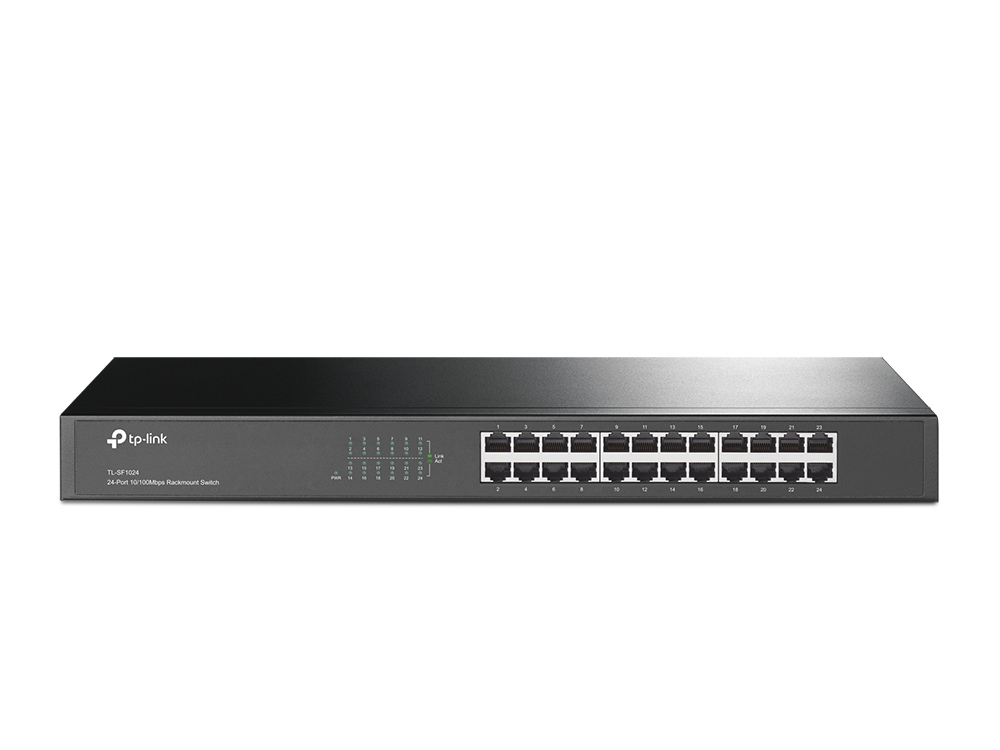 Pilt TP-LINK | Switch | TL-SF1024 | Unmanaged | Rackmountable | 10/100 Mbps (RJ-45) ports quantity 24 | Power supply type External