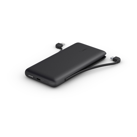 Pilt Belkin | BOOST CHARGE Plus Power Bank | 10000 mAh | Integrated LTG and USB-C cables | Black