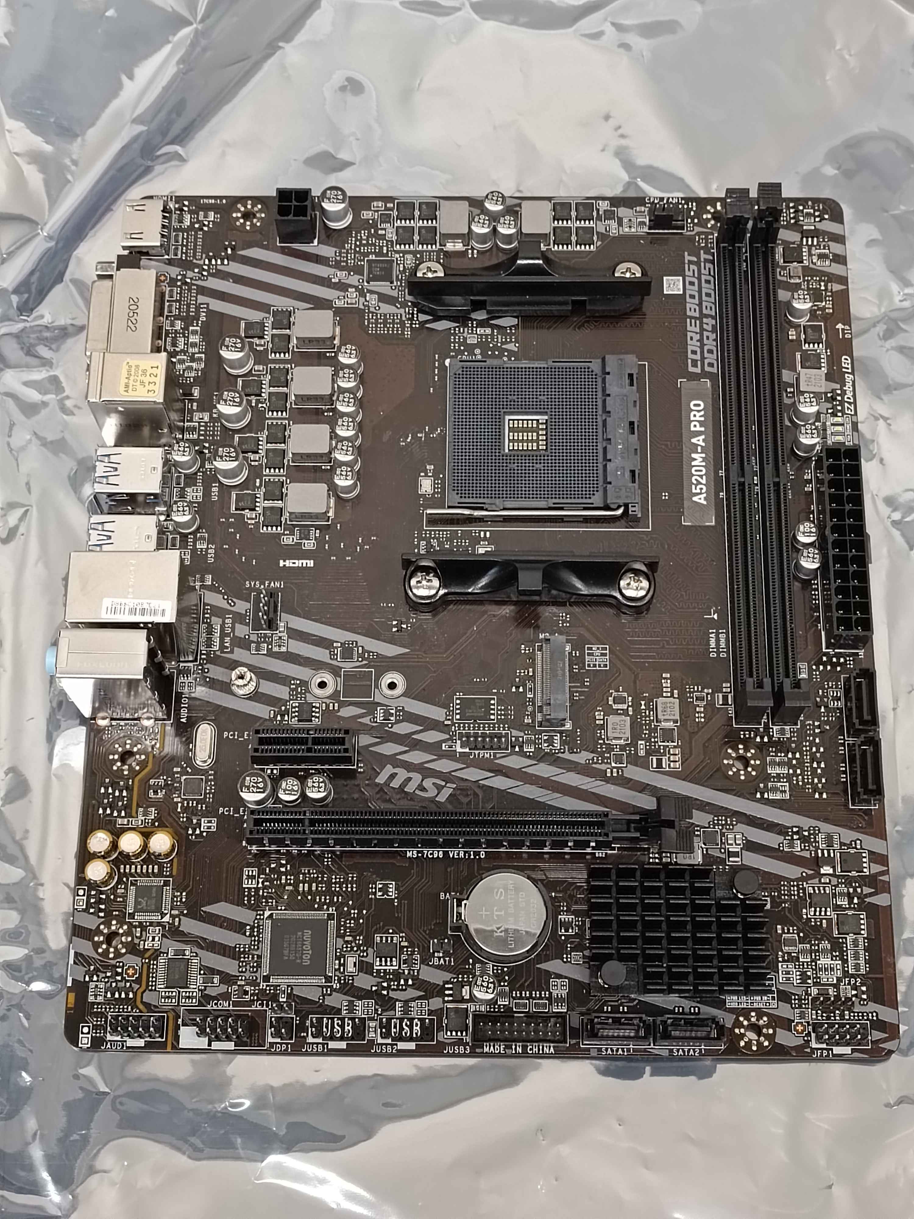 Pilt SALE OUT. MSI A520M-A PRO | MSI | A520M-A PRO | Processor family AMD | Processor socket AM4 | DDR4 | Memory slots 2 | Chipset AMD A | Micro ATX | USED, REFURBISHED, WITHOUT ORIGINAL PACKAGING AND ACCESSORIES, ONLY BACKPANEL INCLUDED