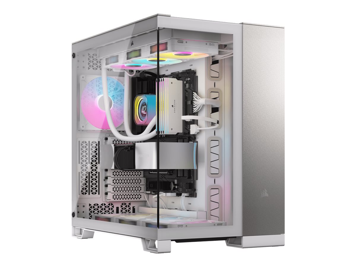 Pilt Corsair PC Case | 6500X Dual Chamber | White/Satin Gray Aluminum | Mid-Tower | Power supply included No