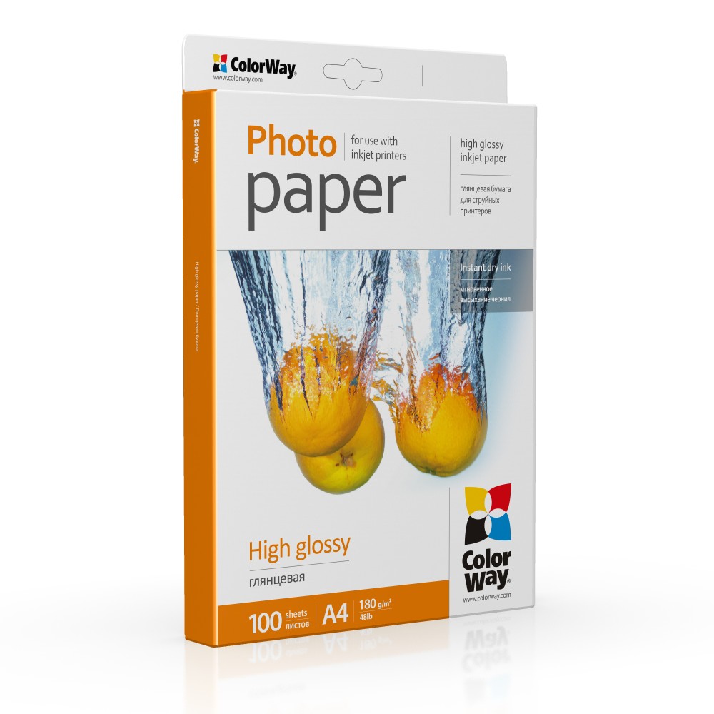 Pilt ColorWay High Glossy Photo Paper, 180g/m, A4, 100pcs.