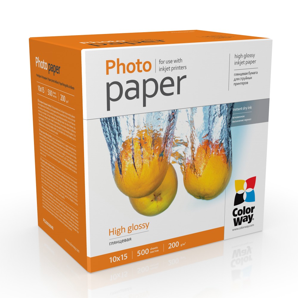 Pilt ColorWay Photo Paper, 500 sheets | 200 g/m² | 10x15 | High Glossy