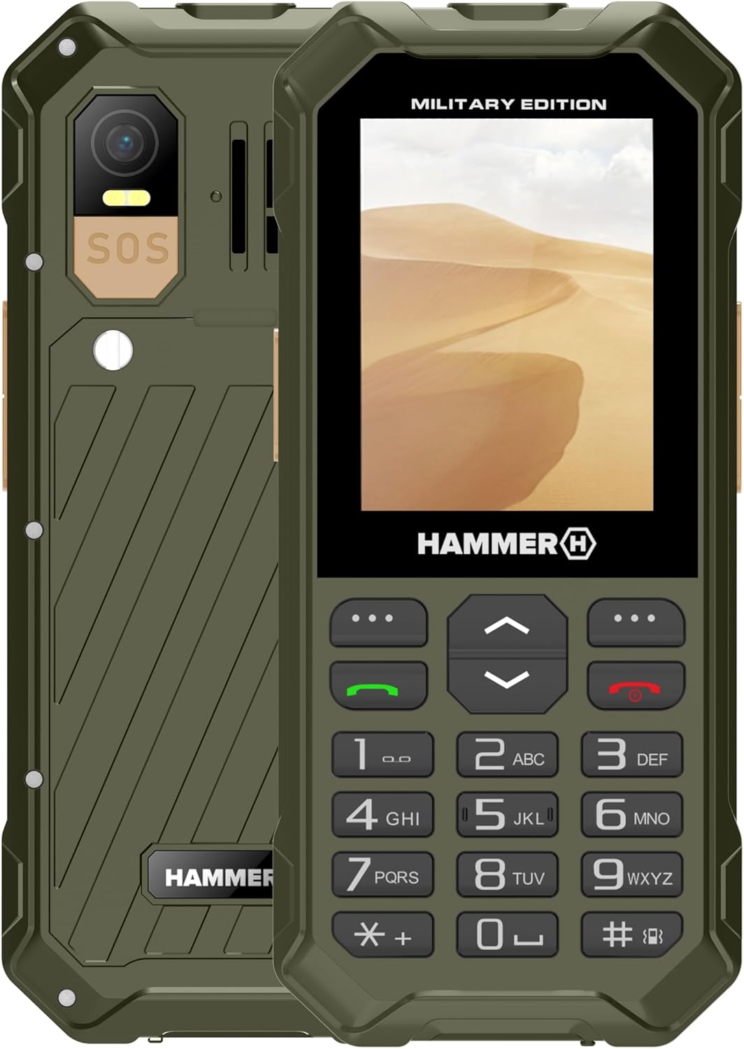 Pilt Hammer 6 LTE Military Edition | Green | 2.4 " | IPS | 48 MB | 128 MB | Dual SIM | 3G | Main camera resolution 2 MP | 2500 mAh