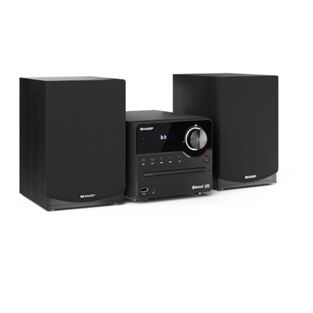 Pilt Sharp XL-B512(BK) Hi-Fi Micro System, CD/FM/USB/Bluetooth v5.0, 45W, Black | Sharp | Hi-Fi Micro System | XL-B512(BK) | Black | USB port | AUX in | Bluetooth | CD player | FM radio | Wireless connection