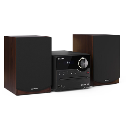 Pilt Sharp XL-B512(BR) Hi-Fi Micro System, CD/FM/USB/Bluetooth v5.0, 45W, Brown | Sharp | Hi-Fi Micro System | XL-B512(BR) | Brown | USB port | AUX in | Bluetooth | CD player | FM radio | Wireless connection