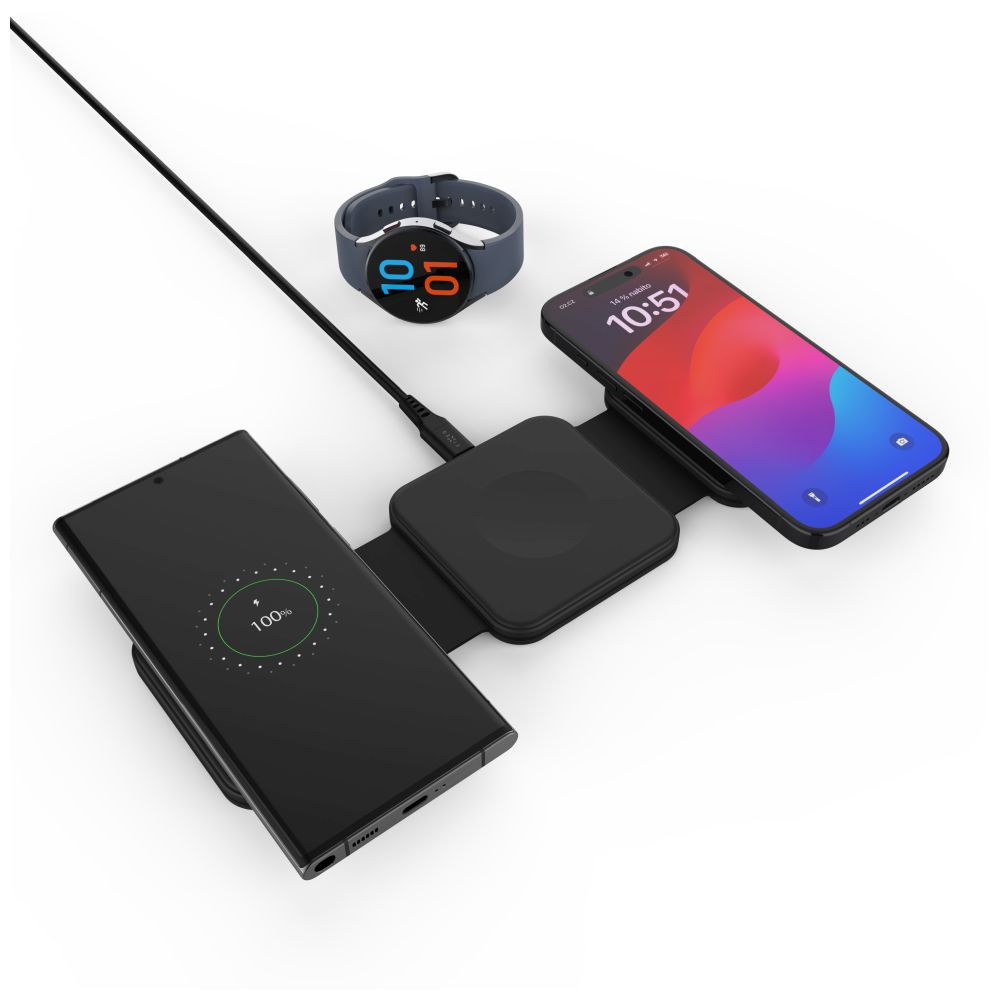 Pilt Fixed | Wireless Foldable Charger 3in1 Flex for Samsung | FIXFLE-SA-BK