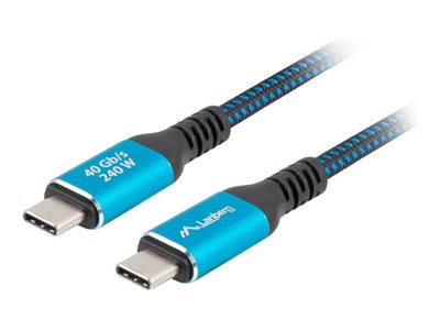 Pilt Lanberg USB-C M/M 4.0 CABLE 240W 8K 60HZ | CA-CMCM-45CU-0015-BK