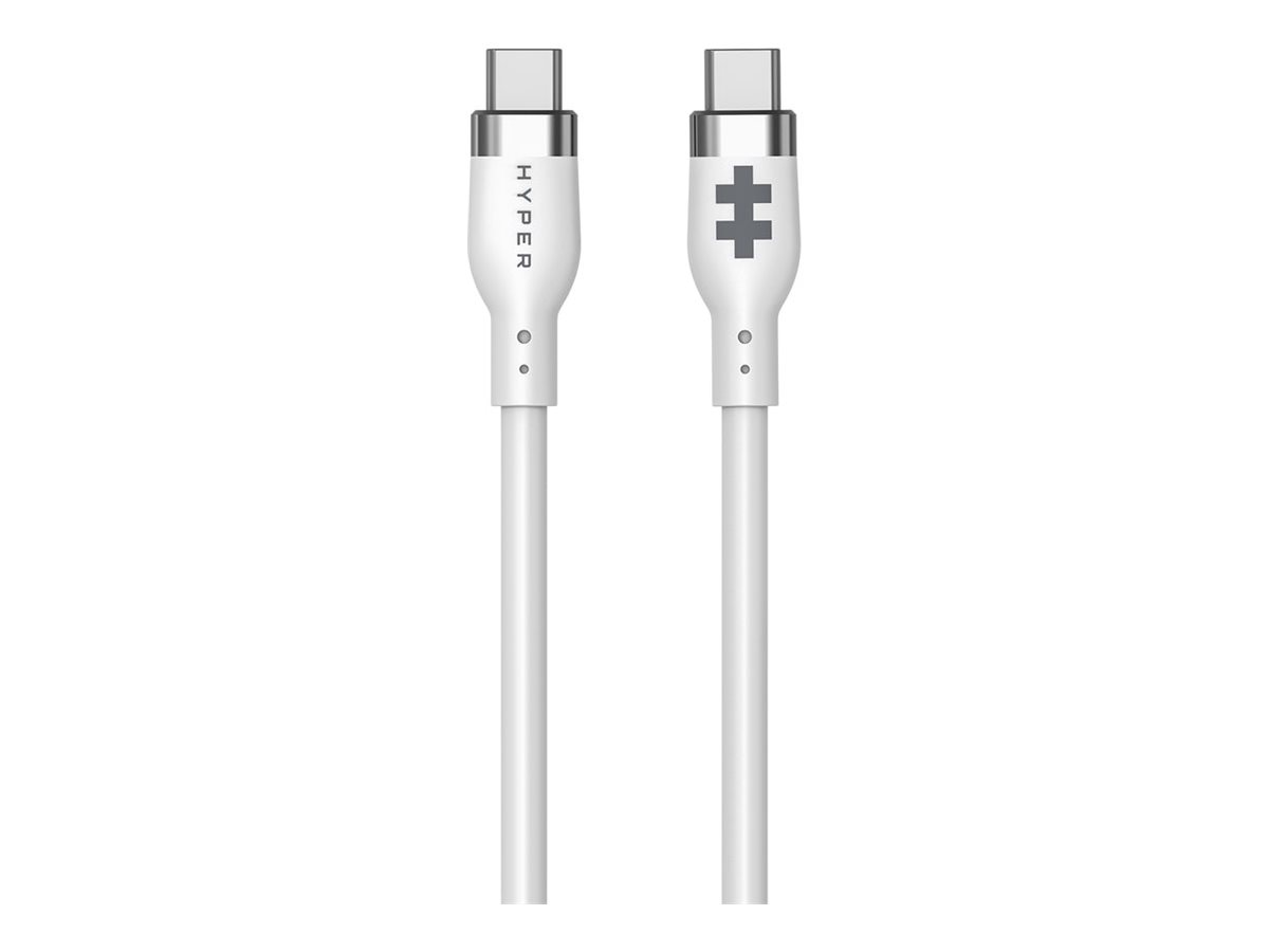 Pilt Hyper 1.5m Silicone USB-C to USB-C 60W Charging Cable - White | Hyper