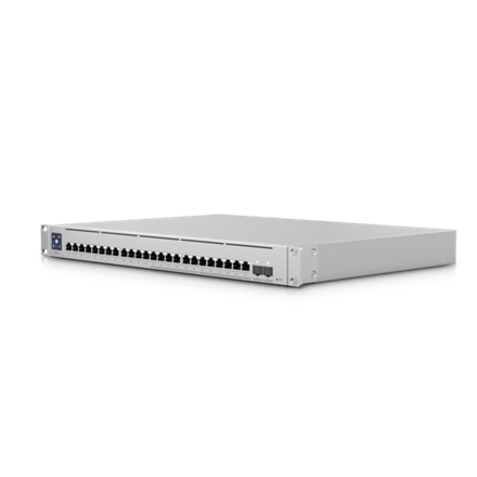 Pilt Ubiquiti | Switch Enterprise 24 PoE | USW-Enterprise-24-PoE | Managed L3 | Rackmountable | 1 Gbps (RJ-45) ports quantity 12x10/100/1000 Mbps + 12x100/1000/2500 Mbps | SFP ports quantity 0 | SFP+ ports quantity 2 | PoE+ ports quantity 24 | Power supply type AC/DC, Internal, 550W | month(s)