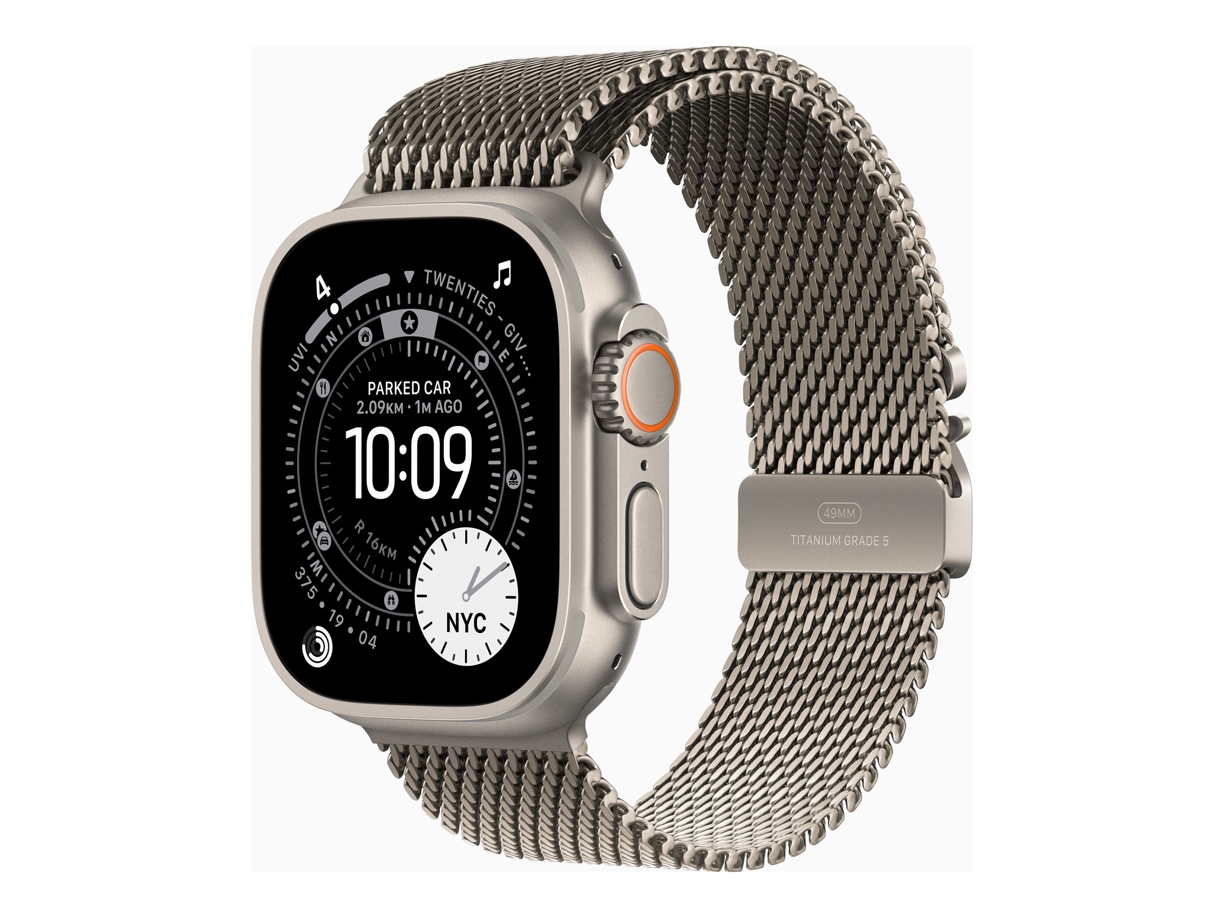 Pilt Apple Watch Ultra 3 GPS + Cellular 49mm Natural Titanium Case with Natural Titanium Milanese Loop - Medium | Apple