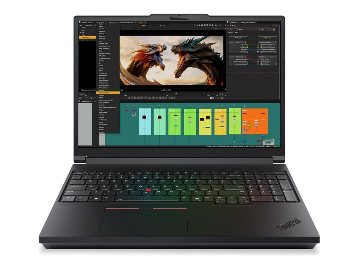 Pilt Lenovo ThinkPad P16 G3 | Black | 16 " | IPS | WUXGA | 1920 x 1200 pixels | Anti-glare | Intel Core Ultra 9 | 275HX | 64 (2x32GB) GB | SODIMM DDR5 | Solid-state drive capacity 1000 GB | NVIDIA RTX PRO 3000 Blackwell Generation | GDDR7 | 12 GB | Windows 11 Pro | 802.11be | Bluetooth version 5.4 | Keyboard language English | Keyboard backlit | Warranty 36 month(s) | Battery warranty 12 month(s)