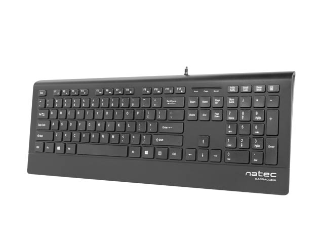 Pilt Natec Keyboard, Barracuda, US Layout, Slim | Natec | Keyboard | Barracuda | Standard | Wired | US | Black | 529 g