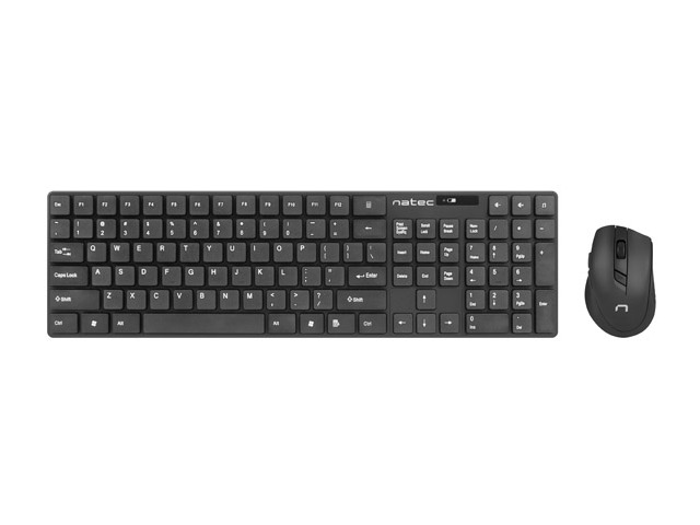 Pilt Natec | Keyboard and Mouse | Stringray 2in1 Bundle | Keyboard and Mouse Set | Wireless | Batteries included | US | Black | Wireless connection