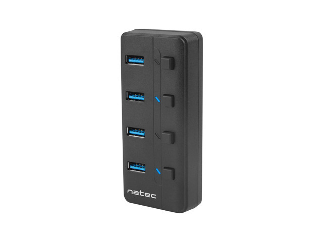 Pilt Natec USB 3.0 HUB, Mantis 2, 4-Port, On/Off with AC Adapter | Natec | 4 Port Hub With USB 3.0 | Mantis NHU-1557 | m | Black