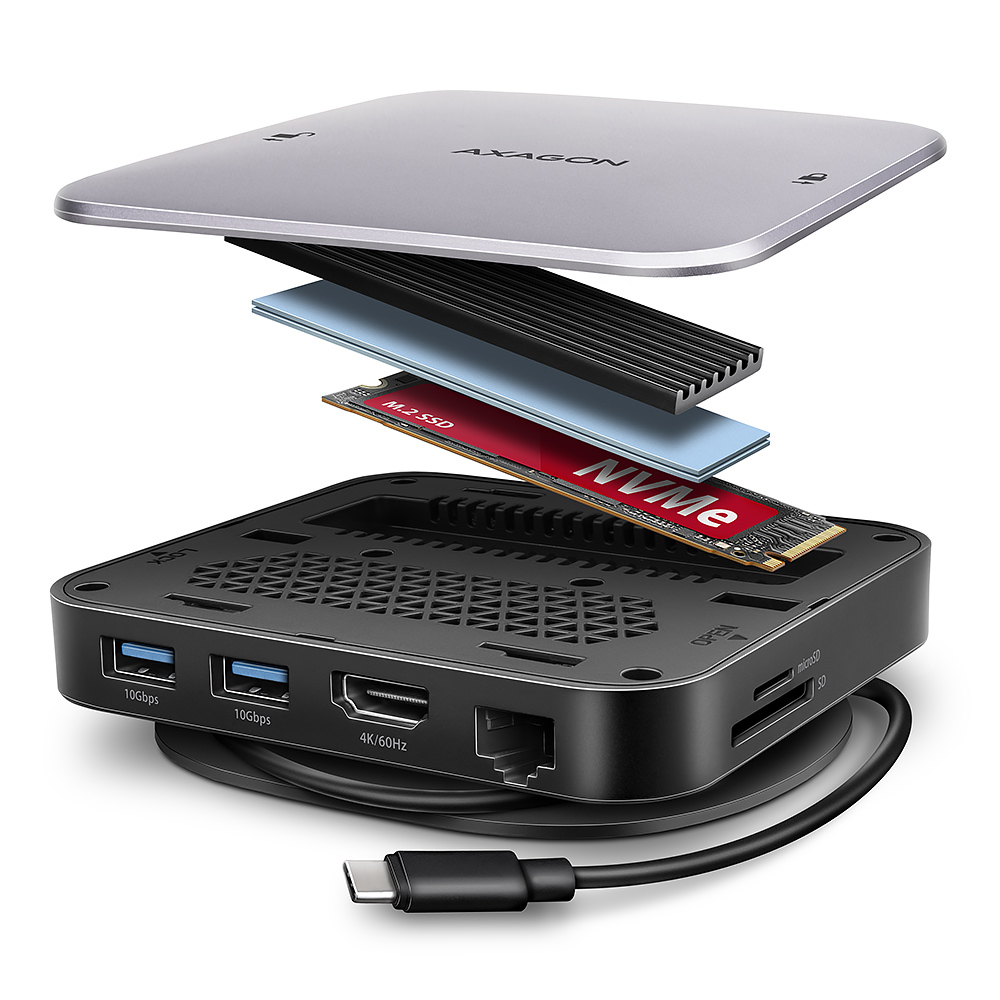 Pilt AXAGON USB-C 10Gbps UFO 9in1 Hub | HMC-UFO
