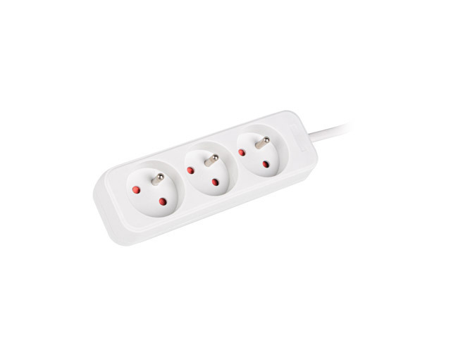 Pilt Lanberg Cable Power Strip 3M 3X French Outlets Quality-Grade Copper | PS0-03E-0300-W