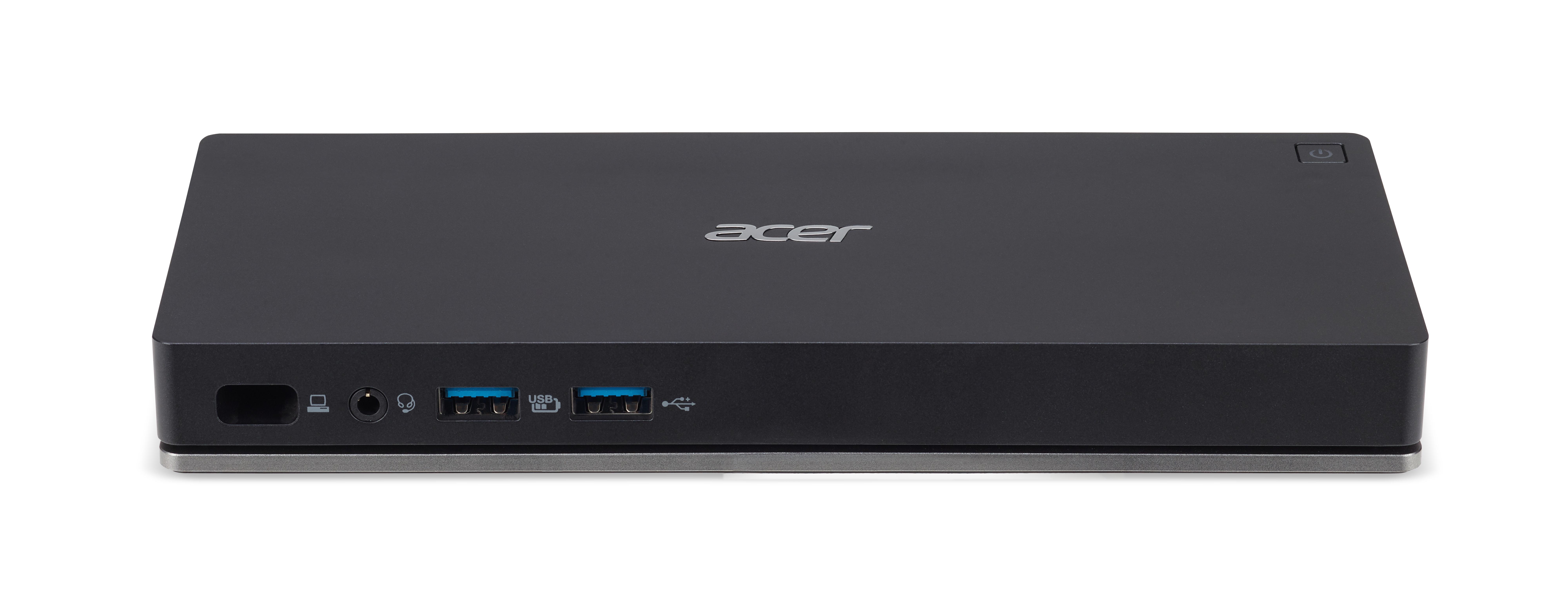 Pilt Acer USB TYPE-C Docking Station II - EU Power Cord, Black | Ethernet LAN (RJ-45) ports 1 | USB 3.0 (3.1 Gen 1) ports quantity 2