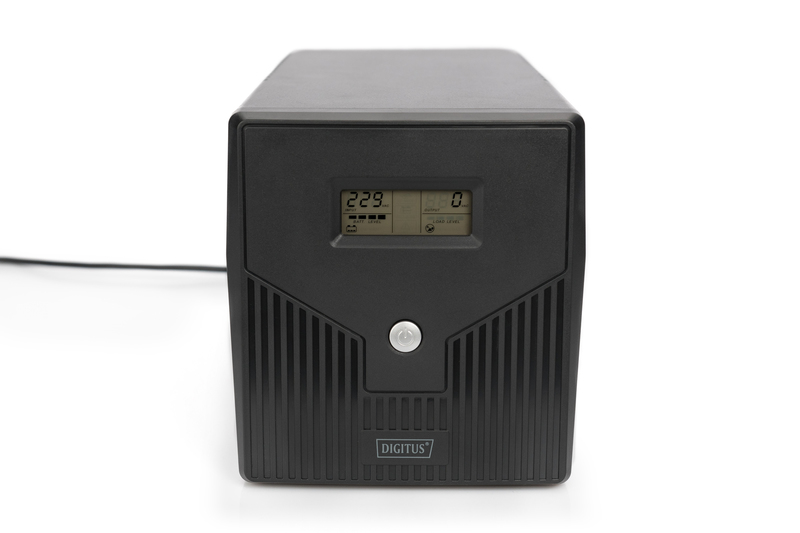 Pilt Digitus | Line-Interactive UPS | Line-Interactive UPS DN-170074, 1000VA, 600W, 2x 12V/7Ah battery, 4x CEE 7/7 outlet, 2x RJ45, 1x USB 2.0 type B, 1x RS232, LCD, Simulated Sine Wave, 338x150x162mm, 7.8kg | 1000 VA | 600 W | V