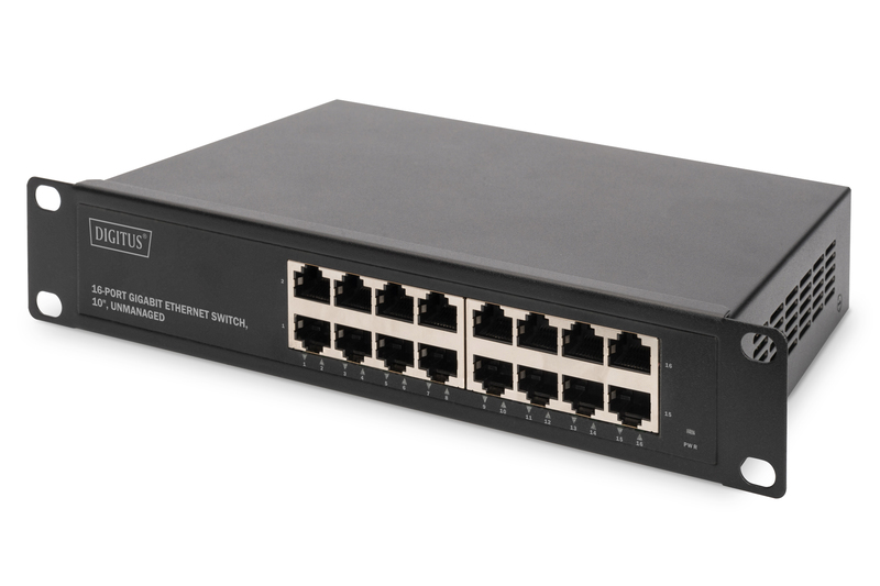 Pilt Digitus | 16-port Gigabit Ethernet Switch | DN-80115 | Unmanaged | Rackmountable | 10/100 Mbps (RJ-45) ports quantity | 1 Gbps (RJ-45) ports quantity | SFP+ ports quantity | Power supply type Internal