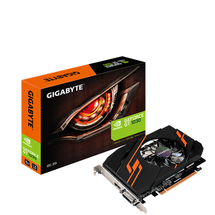 Pilt Gigabyte | NVIDIA | 2 GB | GeForce GT 1030 | GDDR5 | Cooling type Active | DVI-D ports quantity 1 | HDMI ports quantity 1 | PCI Express 3.0 | Memory clock speed 6008 MHz | Processor frequency 1265 MHz