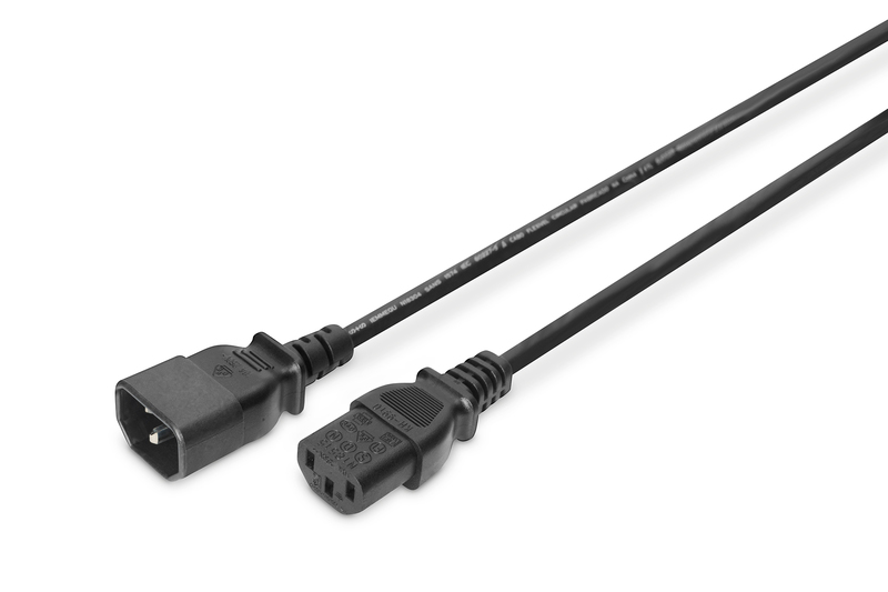 Pilt Digitus | Power Cord extension cable  C13 - C14, | AK-440201-018-S | Black