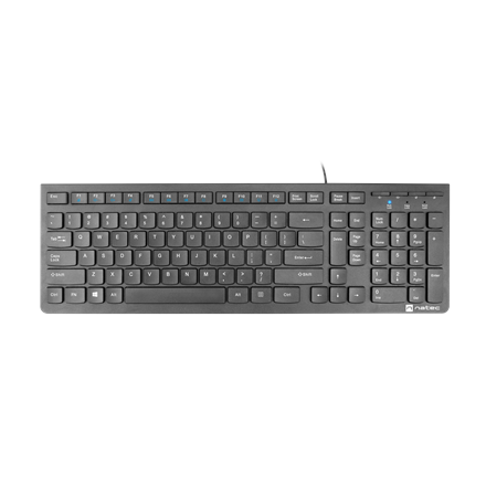 Pilt Natec | Keyboard | Discus 2 Slim | Standard | Wired | US | Black | USB 2.0 | 424 g | Numeric keypad