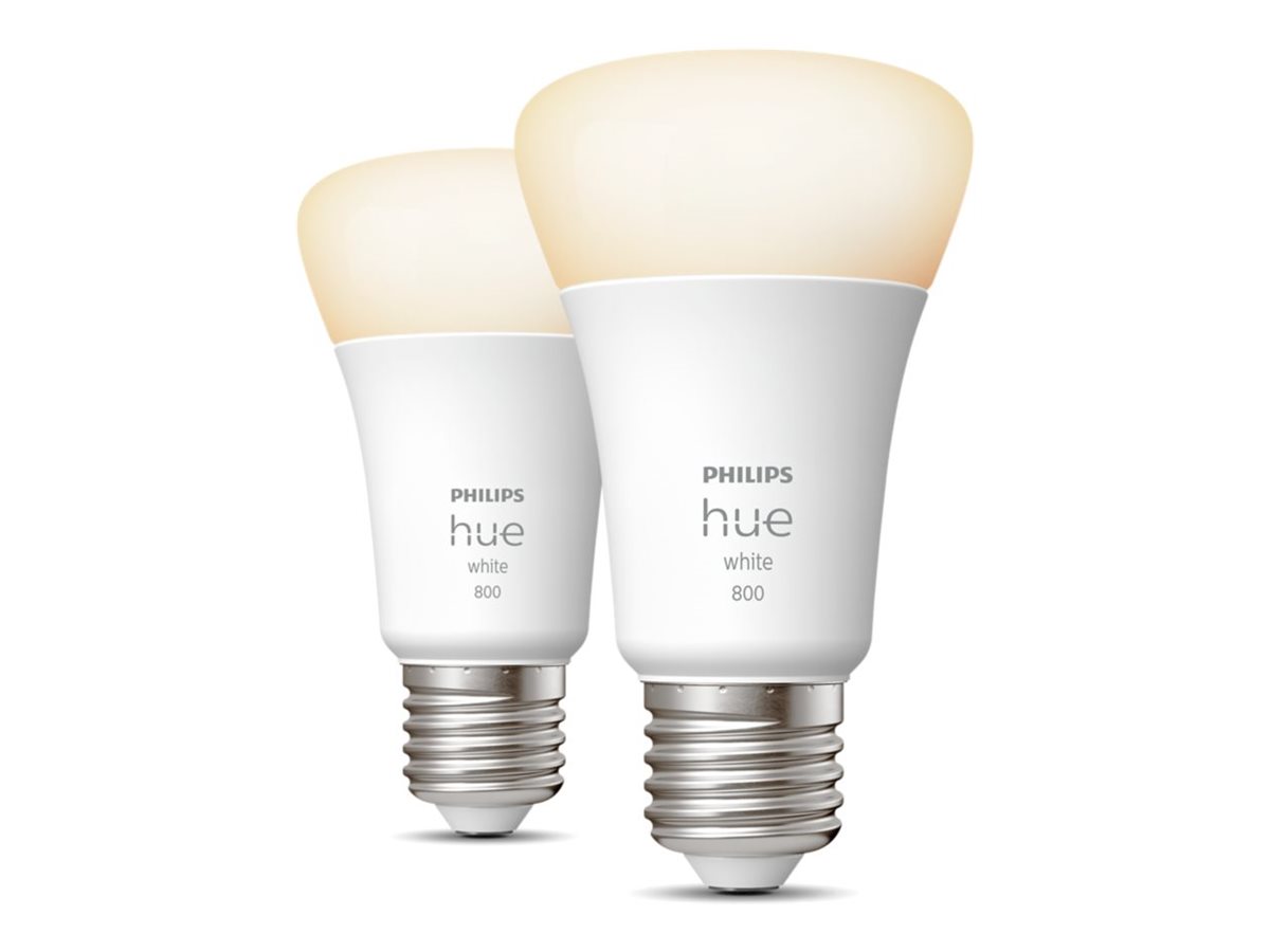 Pilt Philips Hue W 9W A60 E27 2pcs pack | Philips Hue | Hue W 9W A60 E27, 2pcs pack | E27 | 9 W | Warm White 2700K | Bluetooth and Zigbee