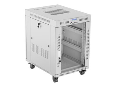 Pilt Lanberg | Rack cabinet 19" free-standing 15U/600x800 (flat pack) with glass door, LCD | FF01-6815-12SL | Grey