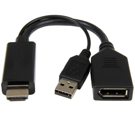 Pilt Cablexpert | Black | DisplayPort Female | HDMI Male (Type A) | Active 4K HDMI to DisplayPort Adapter | A-HDMIM-DPF-01 | 0.1 m