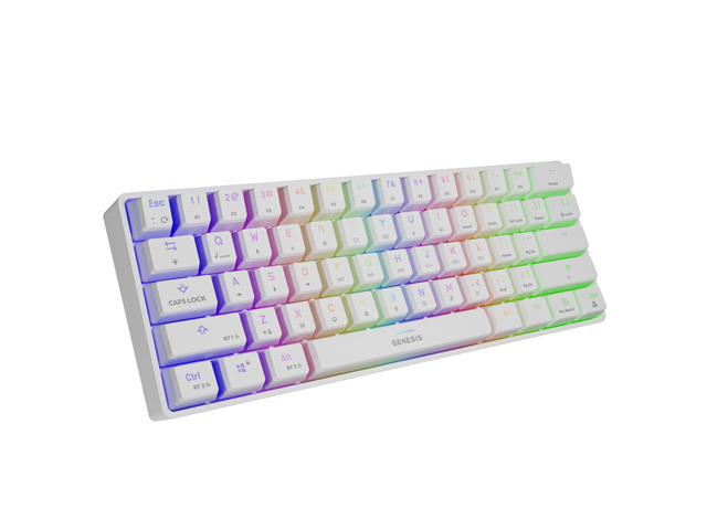 Pilt Genesis | THOR 660 RGB | Gaming keyboard | RGB LED light | US | White | Wireless/Wired | 1.5 m | Gateron Red Switch | Wireless connection