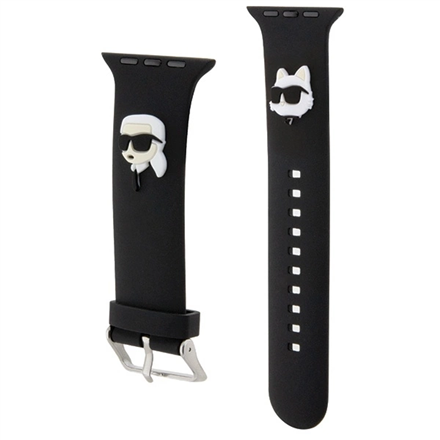 Pilt Karl Lagerfeld | Apple Watch Strap KLAWLSLKCNK | Black | Silicone/Stainless Steel