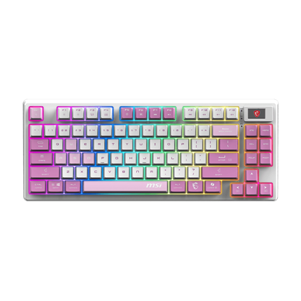 Pilt MSI FORGE GK600 TKL WIRELESS VIOLET | Gaming keyboard | Wireless | US | 2.4 GHz Wireless, Bluetooth, USB 2.0 | Mechanical Linear
