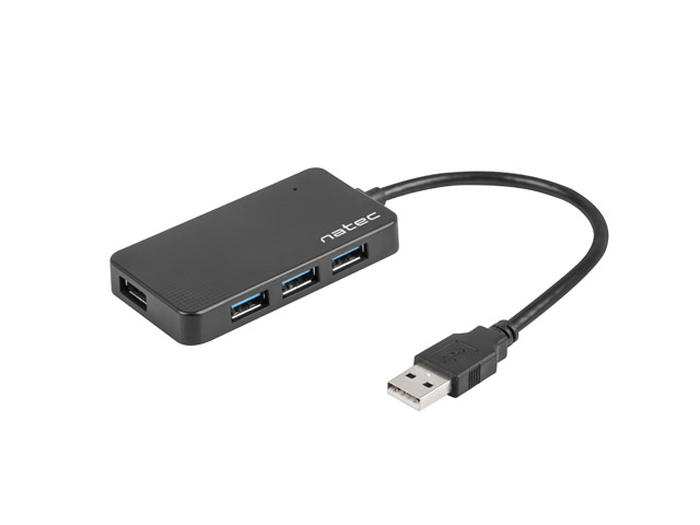 Pilt Natec | 4 Port Hub With USB 3.0 | Moth NHU-1342 | 0.15 m | Black