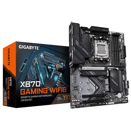 Pilt Gigabyte X870 GAMING WF6 | Processor family AMD | Processor socket AM5 | DDR5 | Supported hard disk drive interfaces M.2, SATA | Number of SATA connectors 4