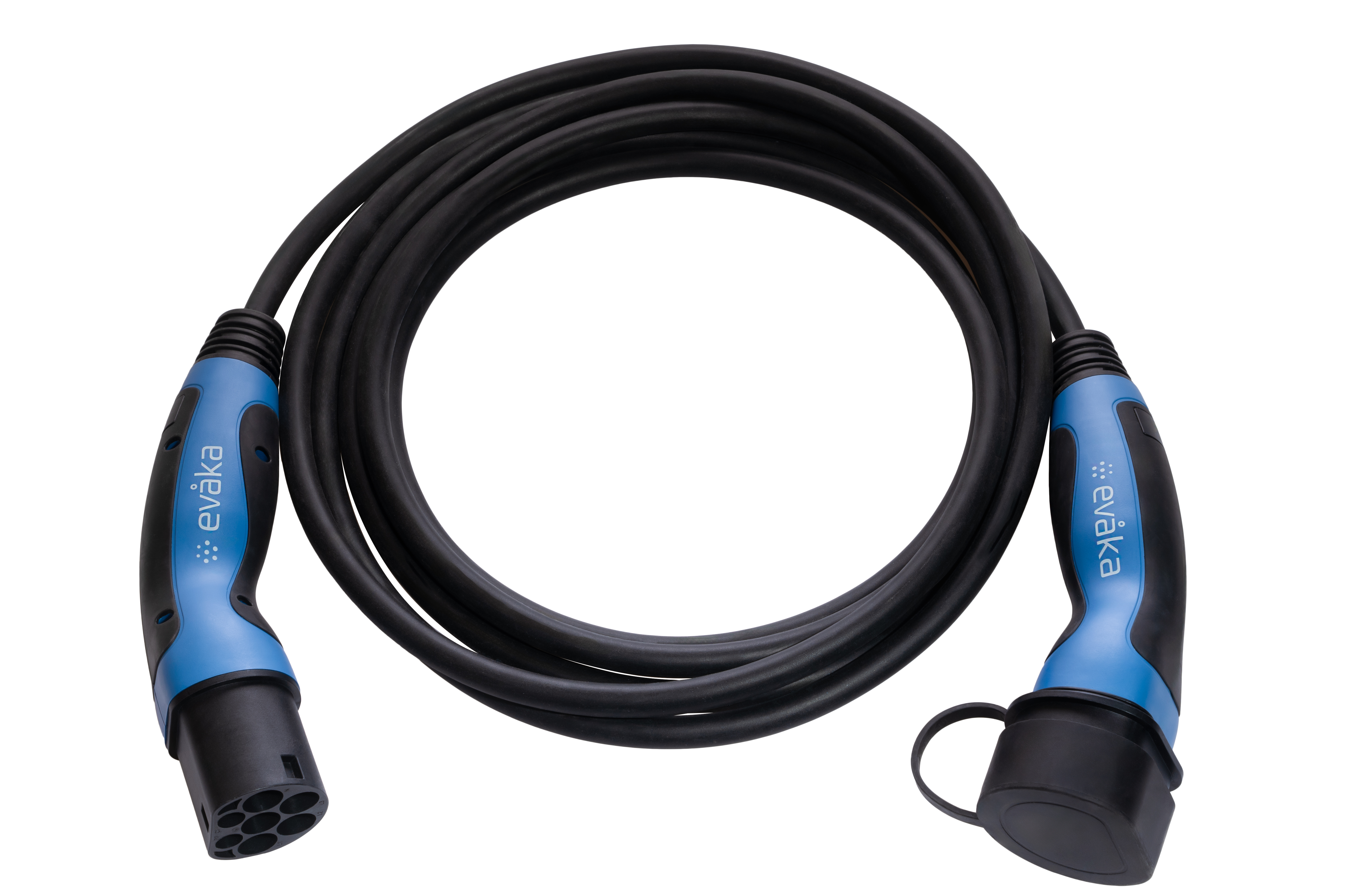 Pilt Evaka EV charging cable Type2-Type2, 22 kW, 32 A, 5x6 mm2, 1x0.5 mm2, 5 m | EVA503325 | Black