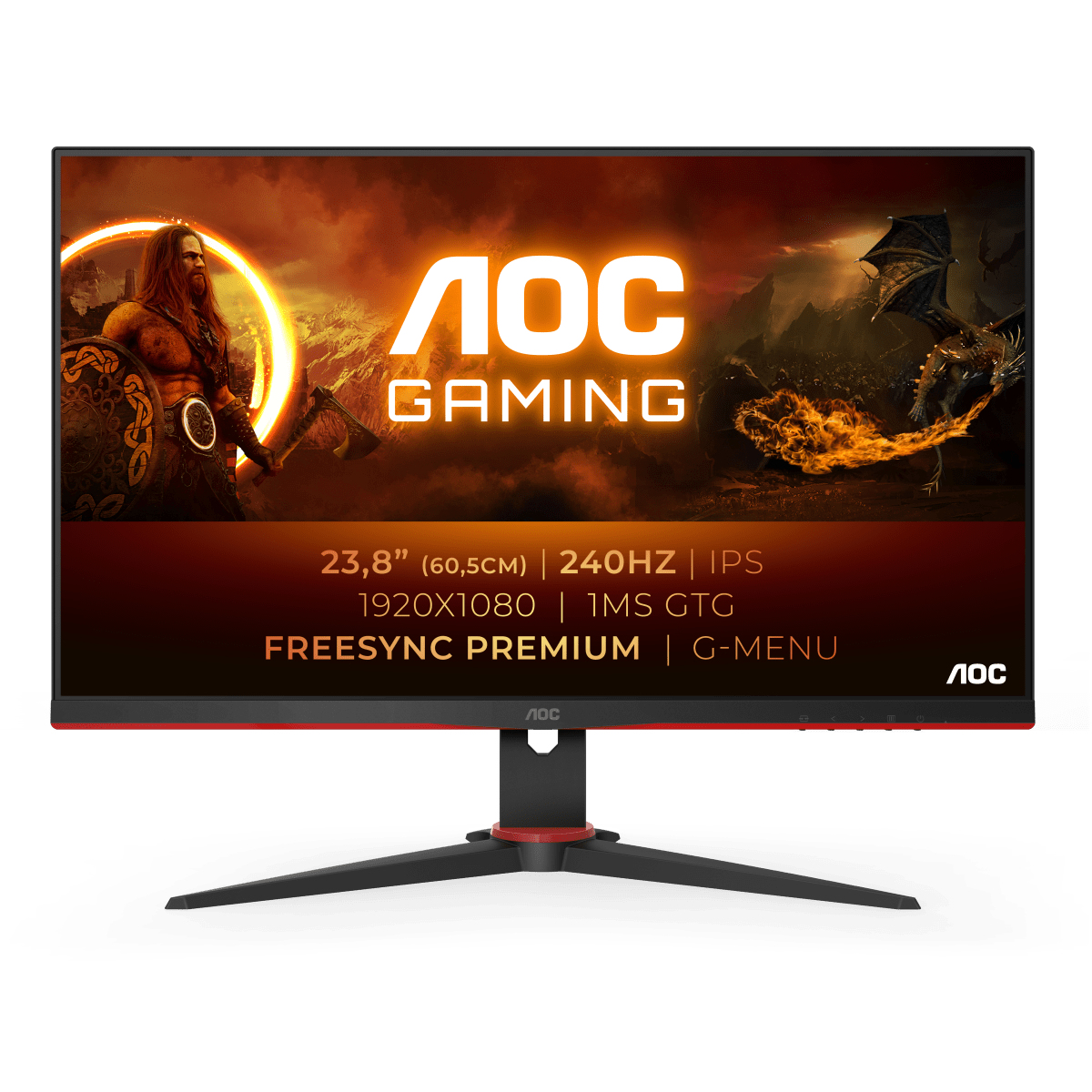 Pilt AOC | Monitor | 24G2ZE/BK | 23.8 " | IPS | FHD | 16:9 | 240 Hz | 1 ms | 1920 x 1080 | 350 cd/m² | Headphone out (3.5mm) | HDMI ports quantity 2 | Black | Warranty 36 month(s)