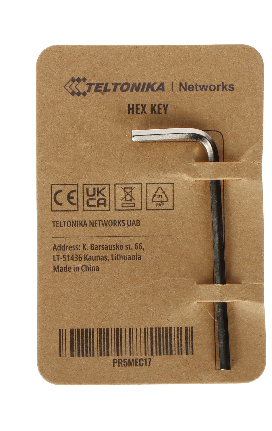 Pilt Teltonika Hex Key 19 x 53 x 2.5 mm Nickel Angled, Silver | PR5MEC17