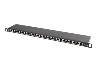 Pilt Lanberg | Patch panel 24 port 0.5U 19" CAT.5E FTP with cable organizer shielded | PPS5-0024-B