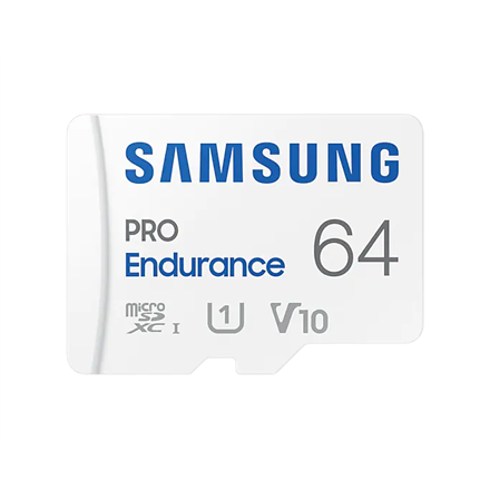 Pilt Samsung | PRO Endurance | MB-MJ64KA/EU | 64 GB | MicroSD Memory Card | Flash memory class U1, V10, Class 10 | SD adapter