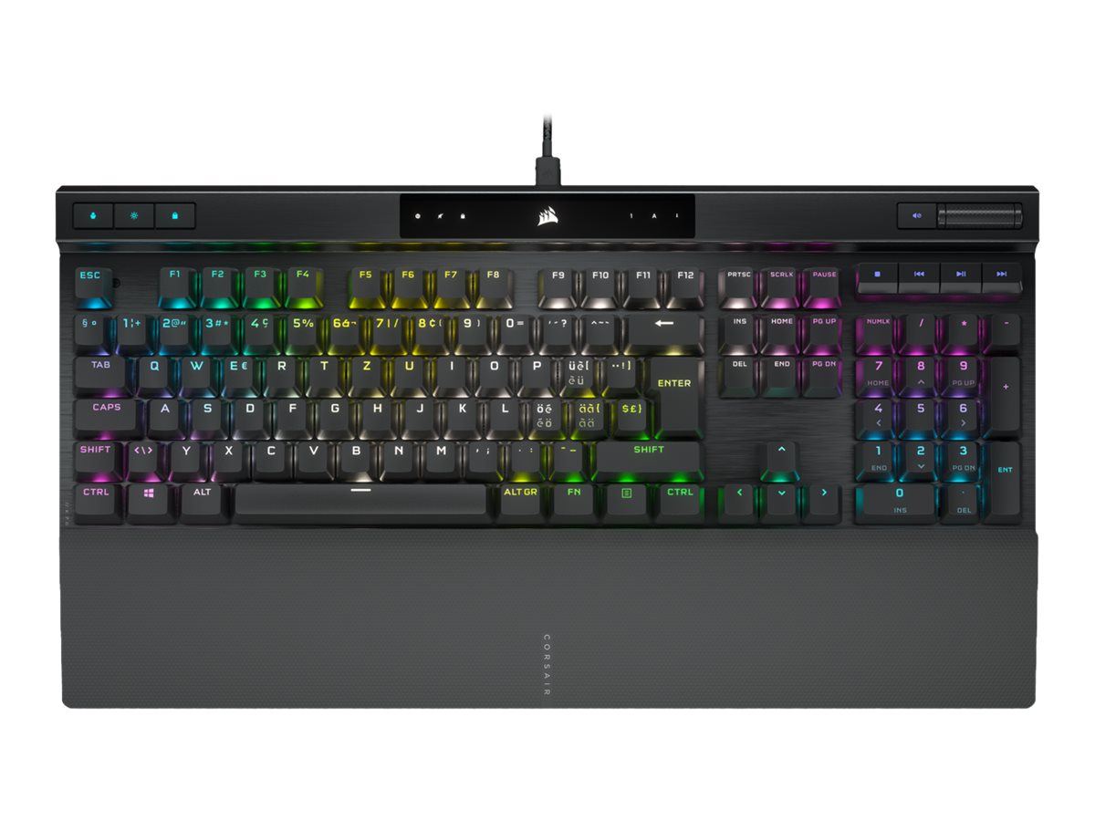 Pilt Corsair Mechanical Gaming Keyboard with PBT DOUBLE SHOT PRO Keycaps | K70 RGB PRO | Gaming keyboard | Wired | Nordic | Black | CHERRY MX SPEED