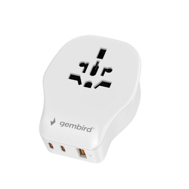 Pilt Gembird Universal travel power adapter, 20 W | TPA-1A2C20-02-W