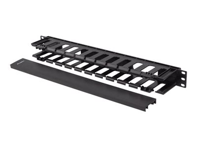 Pilt Lanberg 19" Cable managmement 1U, Type A, Plastic, Black | Lanberg