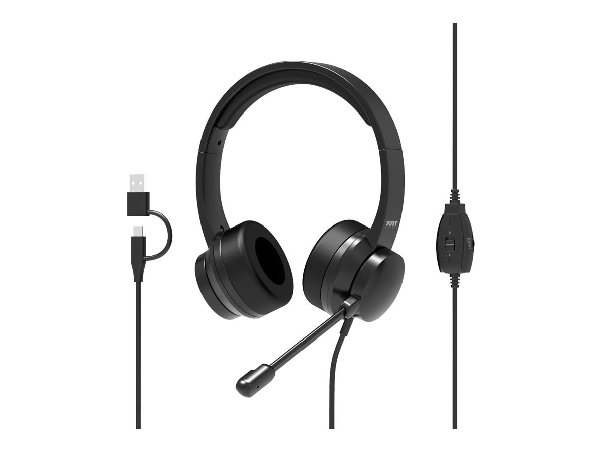 Pilt PORT CONNECT Stereo Headset Wired USB Comfort | PORT CONNECT