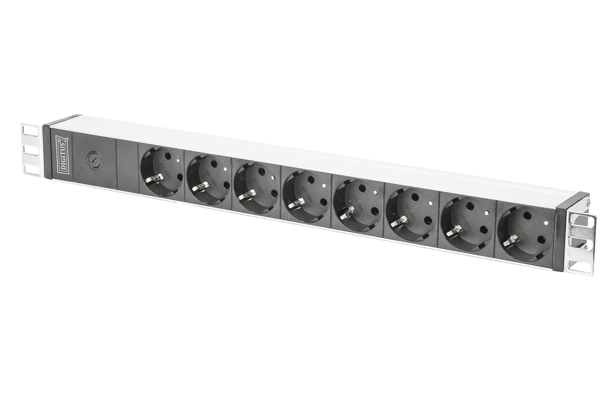 Pilt Aluminum outlet strip with pre-fuse | DN-95410 | Sockets quantity 8